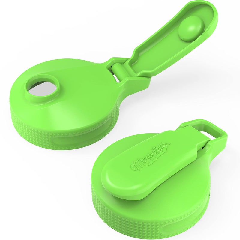 Masontops Multi Top - 2PK - Small Mouth Mason Jar Lids with Pour Spout and Flip Cap â€“ Sip, Pour, Store & More - Jar Not Included - Image 1
